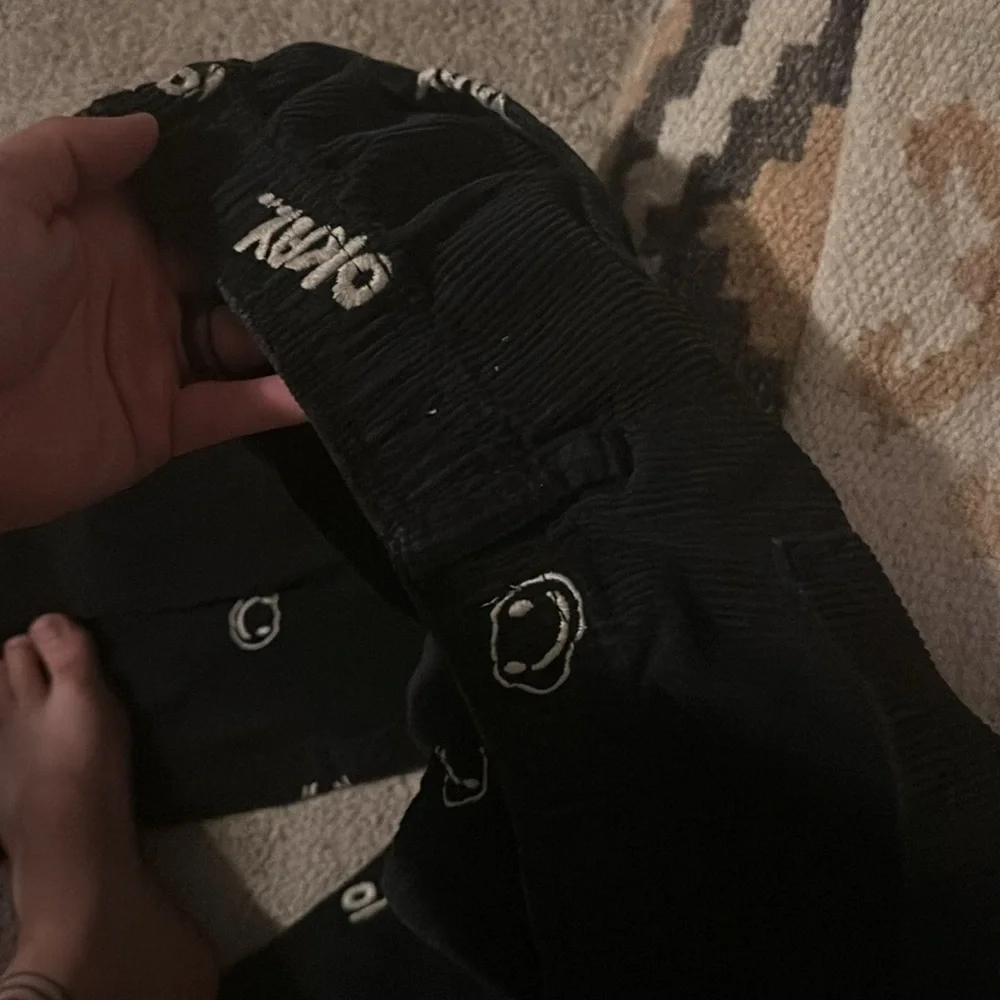 Urban outfitters corduroy smiley face joggers